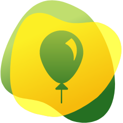 Icon of a balloon to show the pressure that can form in the abdomen and cause cramps